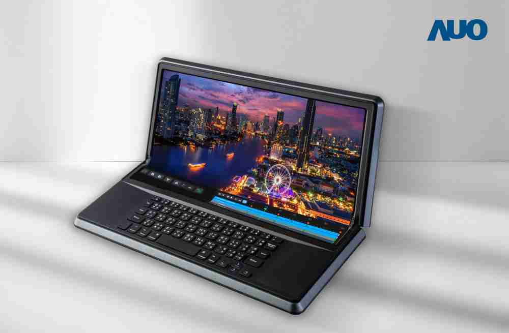 彩神vll14.6吋Micro LED折迭显示屏幕，，，，搭配半径4mm的弯折绞炼，，，，以及高画素、、高亮度、、、、高对比度的显示技术特点，，，即便在大视角下仍保有绝佳色相与亮度