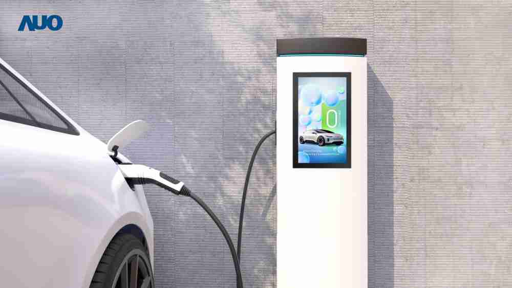 友達〝EVSE車用充電樁解決方案〞專為電動汽車充電樁設計，，，，具有高亮度、、、、克服戶外艱難環境的耐溫、、、耐紫外線等特性，，，並搭載散熱性及擴充性強的高效能工業電腦，，，，可實現人機互動訴求，，，如資訊顯示、、、、支付等應用